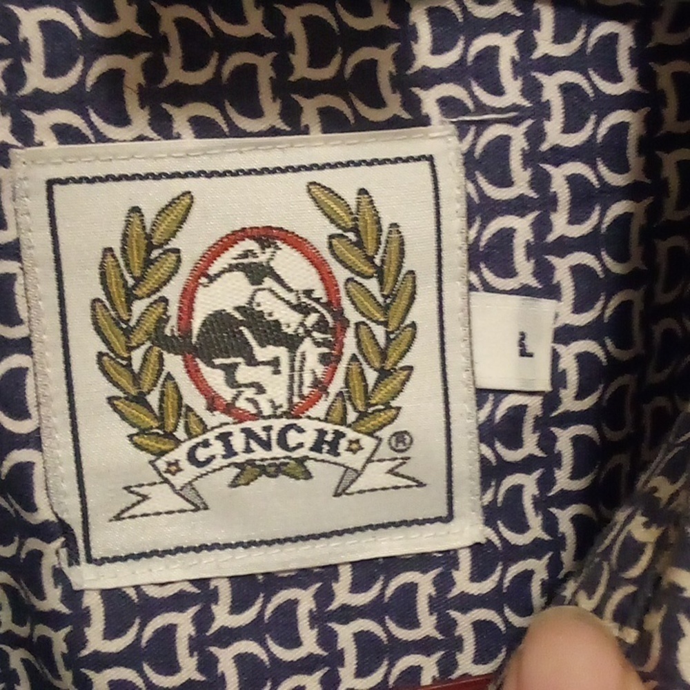 Cinch Dark Navy Blue Long Sleeve Button Up Shirt - Size Large - Picture 6 of 9